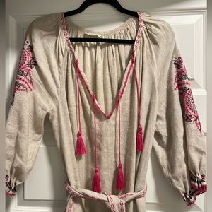 Ulla Johnson “Mira” dress in flax and pink